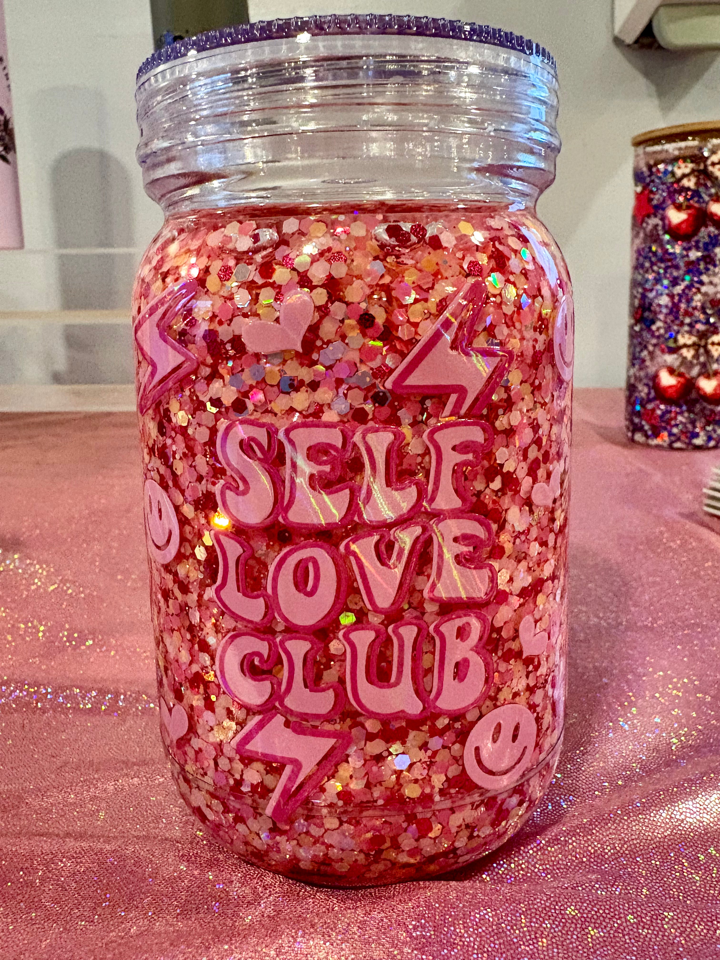 Self Love Mason Jar Snow Globe